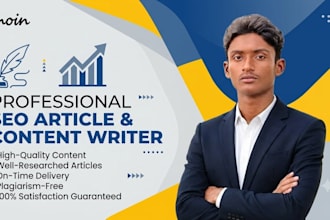 write high quality website content and SEO articles
