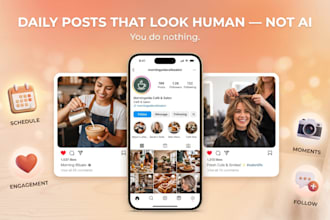 manage your instagram and facebook with daily branded posts