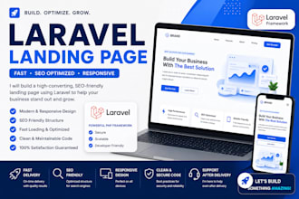 develop a professional laravel landing page with on page SEO