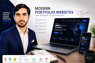 develop a modern responsive personal portfolio website
