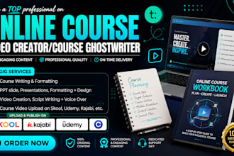 write online course, online course video, skool, powerpoint design, quizzes