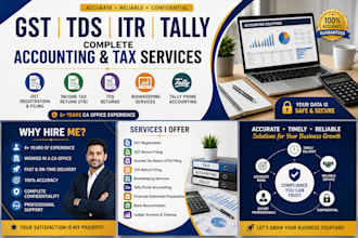 handle your gst, tds, itr, bookkeeping and tally accounting