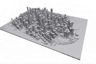 remake dem to 3d printable model, stl 3d city, stl terrain model for 3d printer
