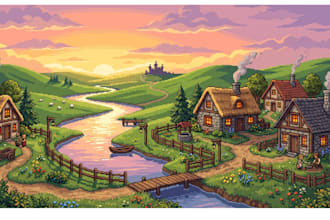 draw 16bit retro pixel art sidescroller background animation aseprite rpg scene