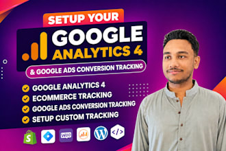 setup google ads conversion tracking, ga4 ecommerce tracking, analytics4