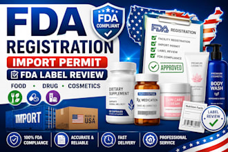 fda registration import permit for food, drug cosmetics in USA, fda label review