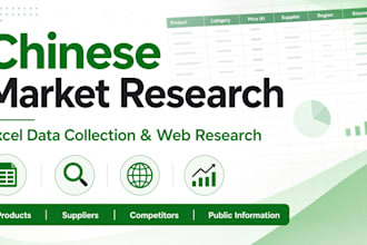 do chinese market research and collect information in excel
