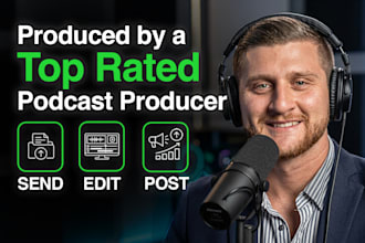 produce, edit and post your podcast episode on apple, spotify and youtube