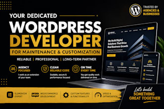 be your dedicated wordpress developer for any website task