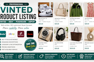 create vinted, ebay, depop and poshmark product listings