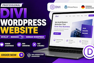 develop divi wordpress website redesign divi landing page fix german wordpress