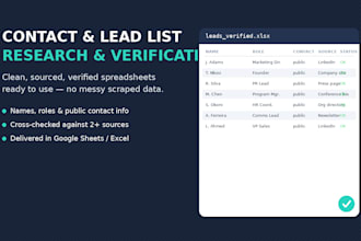 research and build a verified contact or lead list