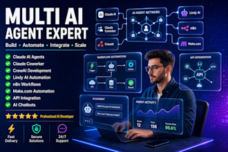 build multi ai agents claude coworker crew ai lindy ai n8n automation make com
