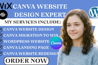 create canva website design canva landing page canva migration to wordpress wix
