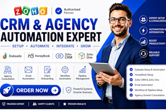setup dubsado honeybook zoho crm agency consultation zoho one email automation