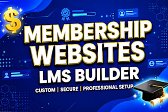 build a subscription website, membership website, lms with recurring payments