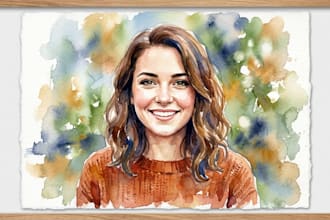 watercolor portrait painting, photo to watercolor portrait