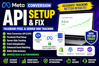 setup meta conversion API, facebook pixel and server side tracking