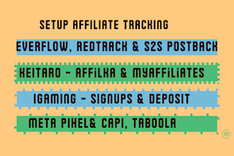 setup everflow, keitaro and redtrack