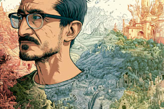 draw a comic book page illustration or webtoon episodes