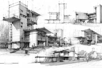do architecture sketches in high quality