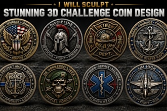sculpt stunning 3d challenge coin design with detailed token medal and stl file