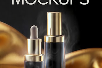 create luxury 3d cosmetic product mockup