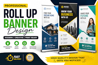 design a roll up banner, retractable banner for you