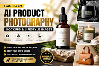 create realistic ai product photography, and lifestyle images