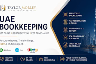 do uae bookkeeping, payroll, vat filing, corporate tax return and fta compliance