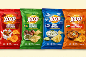 design potato chips,chili,snacks,toast,pouch label packaging