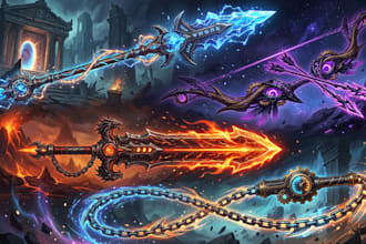 design unique weapons illustrations