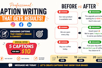 write engaging social media caption and blog posts for your business