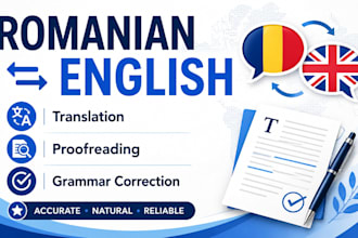 translate, proofread and correct romanian and english texts