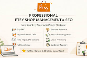 do etsy SEO, listing optimization and shop management