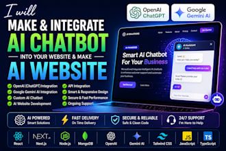 make and integrate ai chatbot into your website and make ai website