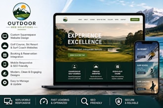 design squarespace golf course website ski resort site surf coach website