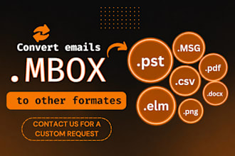 convert mbox to pst, csv, elm, msg, doc, excel,  pdf and more