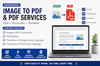 do image to pdf conversion and translation of image or document to any language