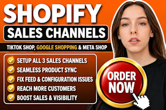 set up shopify sales channels for tiktok shop, google shopping, and meta shop