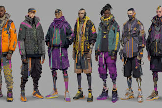 make a cyberpunk character, original character design