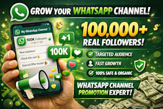 grow whatsapp channel to 100k followers with real whatsapp channel promotion