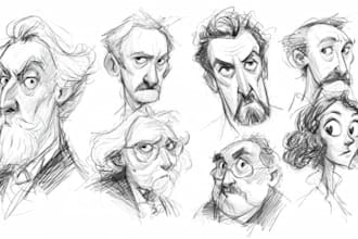 draw scribble sketch art portrait for you