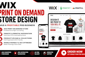 build wix print on demand website with printful and printfy