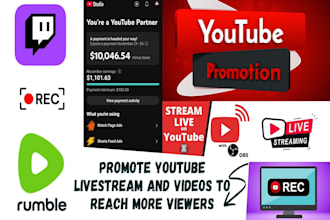 promote youtube livestream and video streaming to reach more viewers