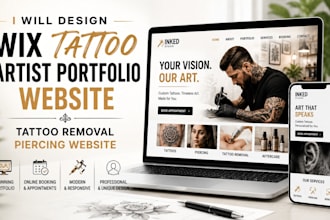 design wix tattoo artist portfolio website tattoo removal piercing website
