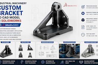 design industrial machinery custom bracket 3d cad model in solidworks