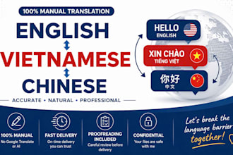 translate vietnamese to chinese and vietnam manually