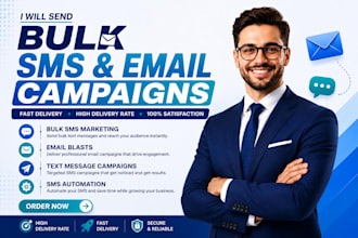 send bulk SMS marketing, text message campaign, email blast and SMS automation