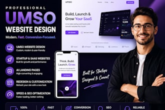 design redesign customize umso ai website landing page startup saas site